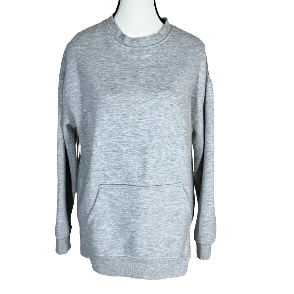 Danskin Ladies Sweatshirt Oversized Crewneck with Pocket Light Heater Grey Sz M - Picture 4 of 14